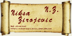 Nikša Zirojević vizit kartica